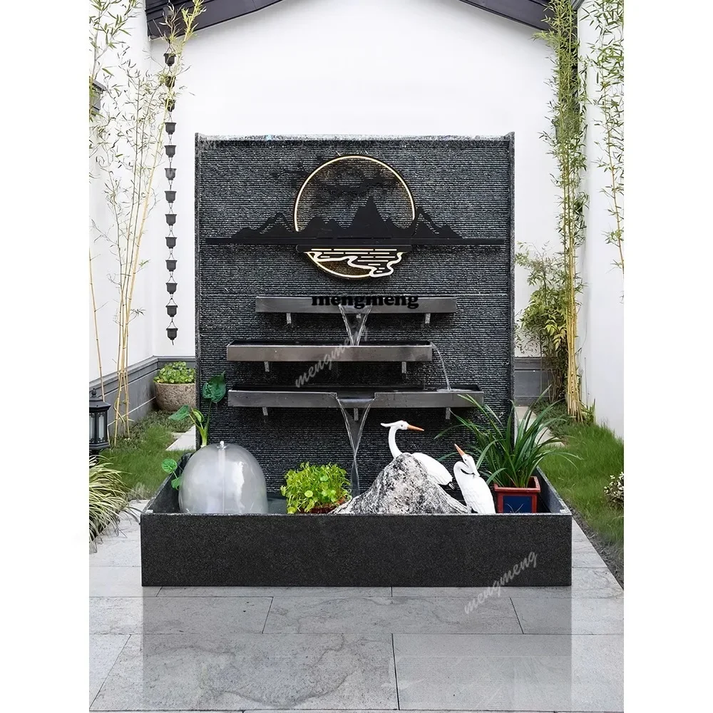 Y136 Water curtain wall, folding water screen wall, double-sided fish pond, outdoor courtyard stone landscape waterscape ornamen