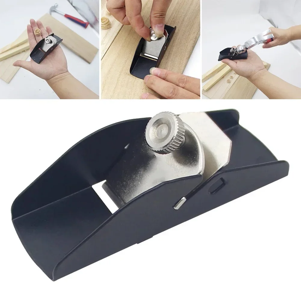 Herramienta para picar, cepilladora de carpintería, proyectos de bricolaje, diseño compacto de fondo negro, cuchillas de acero endurecido, diseño ligero