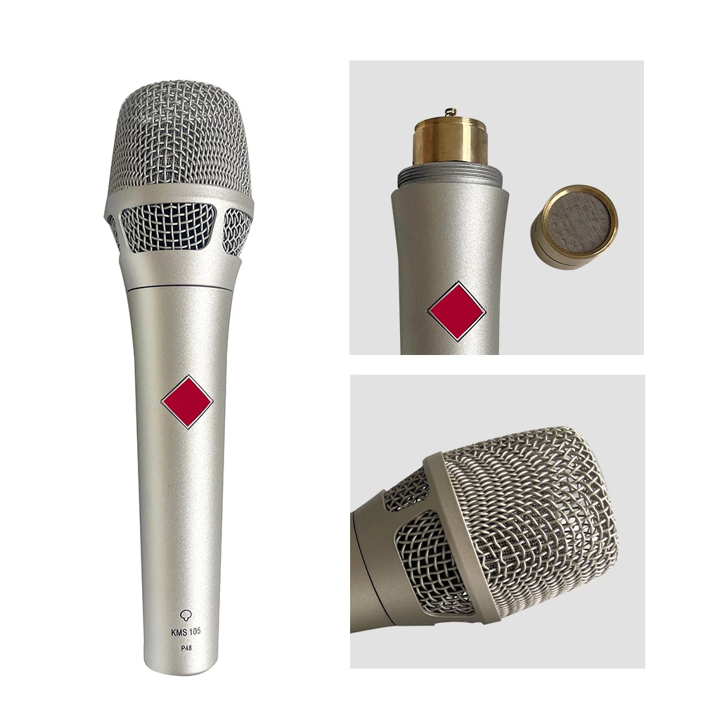 

KMS105 Condenser Live Microphone Metal 48V Phantom Power KMS 105 Voice Karaoke Internet Live Mics with Desktop Support