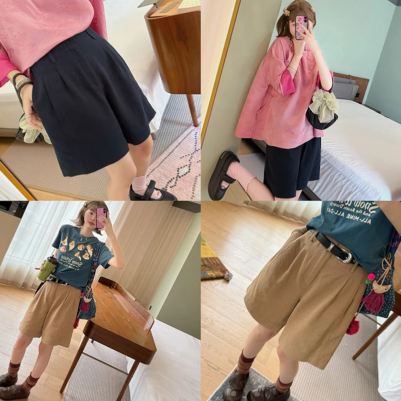 

Vimas High Waist Slimming Cotton Linen orts Eye-ching Design Casual Straight Leg Pants for Women Commute Sle