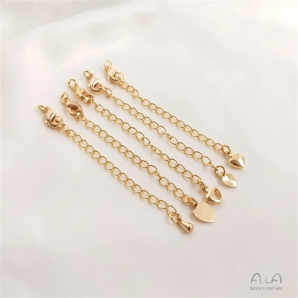 14K Gold Plated Tail chain Extension chain homemade bracelet necklace DIY hand jewelry accessories hand made jewelry