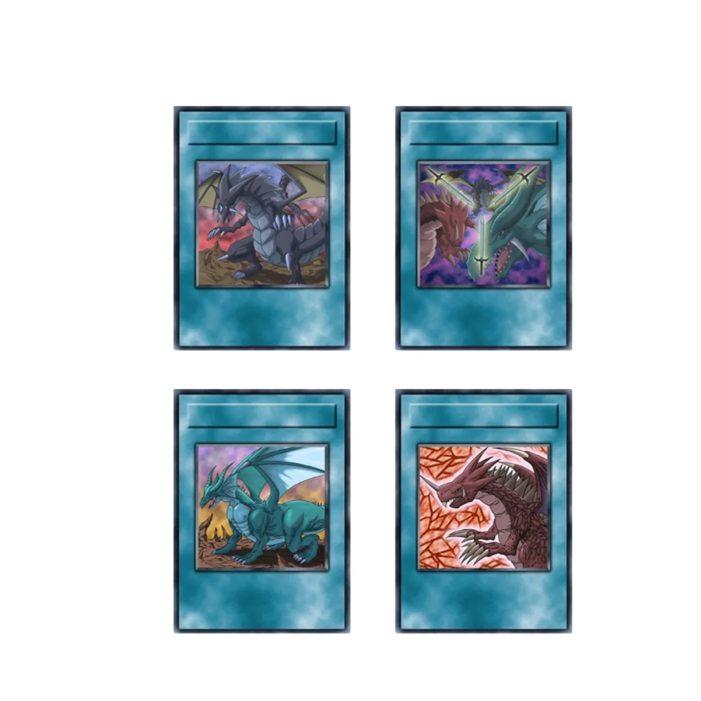 4pcs/set Yu Gi Oh Legendary Dragon Animation Characters Refraction Flash Card Anime Classics Game Collection Cards Toy Gift