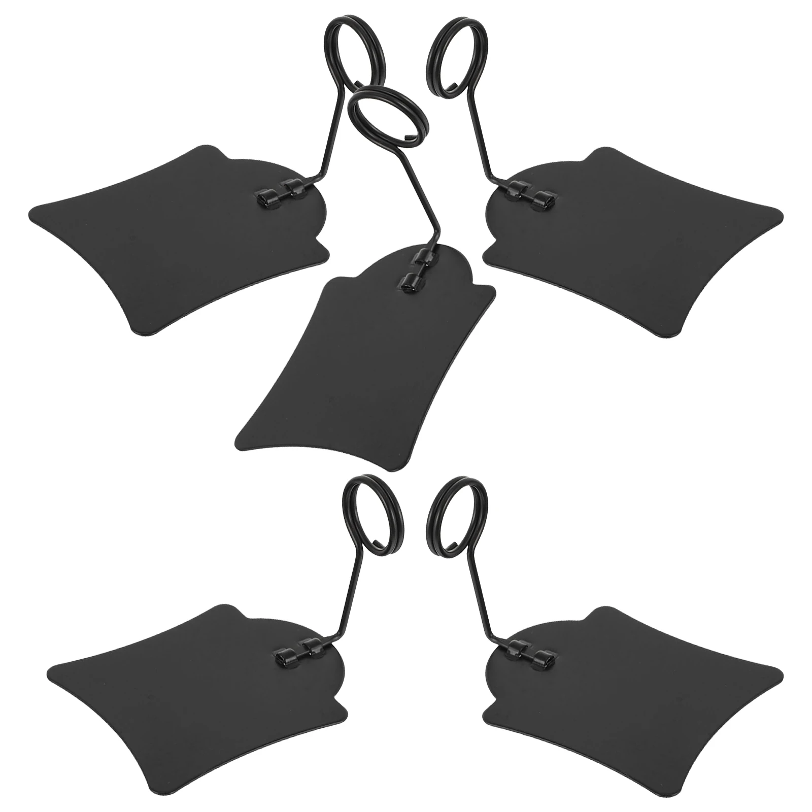 

3pcs Price Tag Clip Food Sign Holder Jewelry Metal Label Black Advertising Wire Beard Clamp Display
