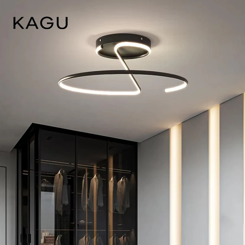 

KAGU Living Room Lamp LED Chandeliers Indoor Lighting Light Fixture Kitchen Lustre Lamps White Chrome Lamp Fixture Home Decor