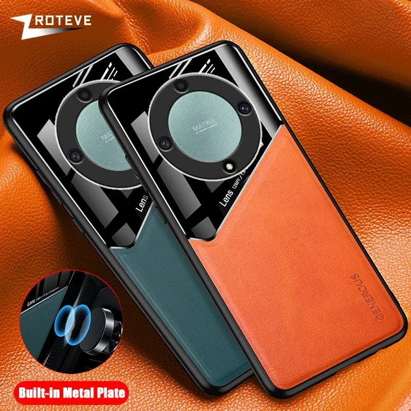 For HonorX9a Case Zroteve PU Leather Car Magnetic Hard PC Cover For Huawei Honor X9a X9b X9c HonorX9b HonorX9c 5G Phone Cases