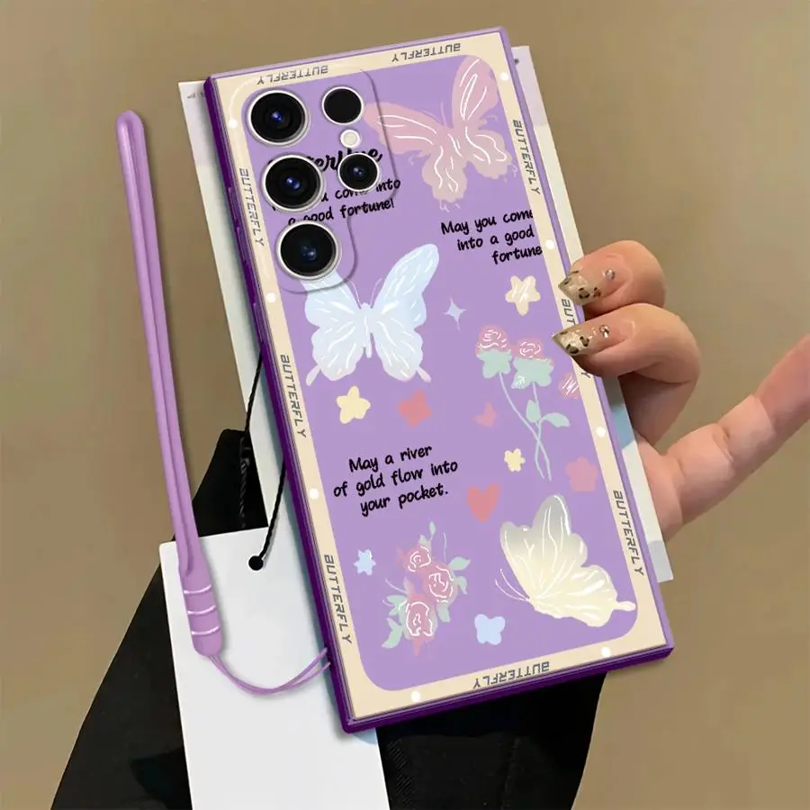 Phone Cover Case for Samsung Galaxy S26 Ultra S24 Note 20 10 S21 S20 FE S22 S25 Plus S23 Colorful Butterfly