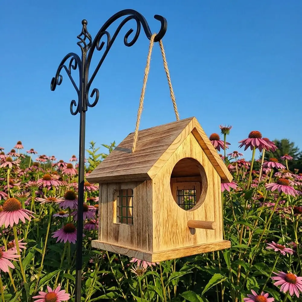 

Влагозащищенная деревянная кормушка-гнездо для птиц с вентиляцией, красочная, ручной работы, для выведения птенцов, для разведения попугаев