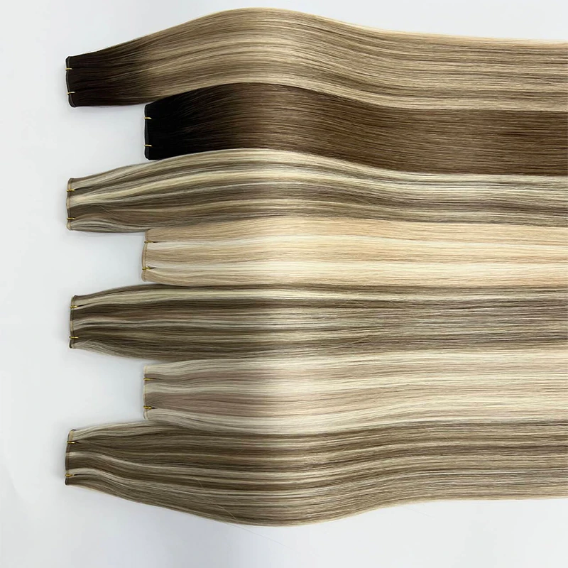 

2025 New Arrival Top Quality Genius Weft Hair Extensions 20inch 22inch Genius Weft Human Hair Extension in Stock