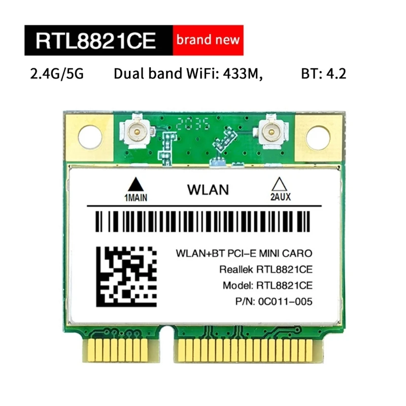 RTL8821CE Mini PCI-E Card 802.11AC 2.4/5G BT5 1200M Wireless WIFI Card