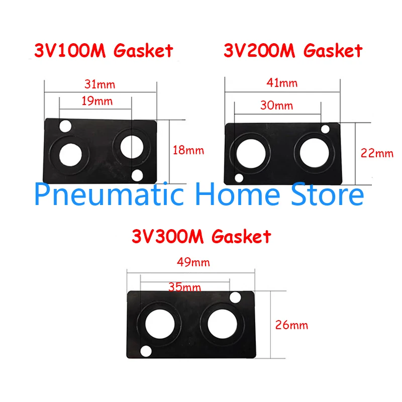 10pcs/lot Solenoid Valve Base Gasket Busbar Rubber Pad Manifold Blind Plate Screw 3V100M 3V200M 3V110 3V210