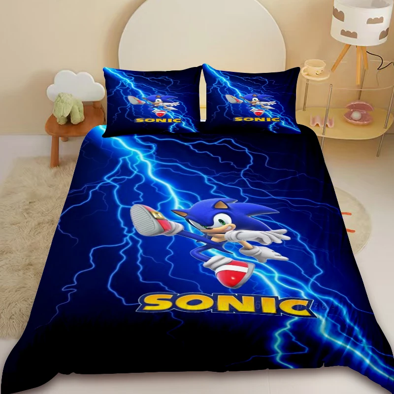 سونيك كول حاف مجموعة غطاء طقم سرير المعزي غطاء لغرفة النوم ديكور المنزل الأطفال المراهقين هدايا عيد ميلاد #6
