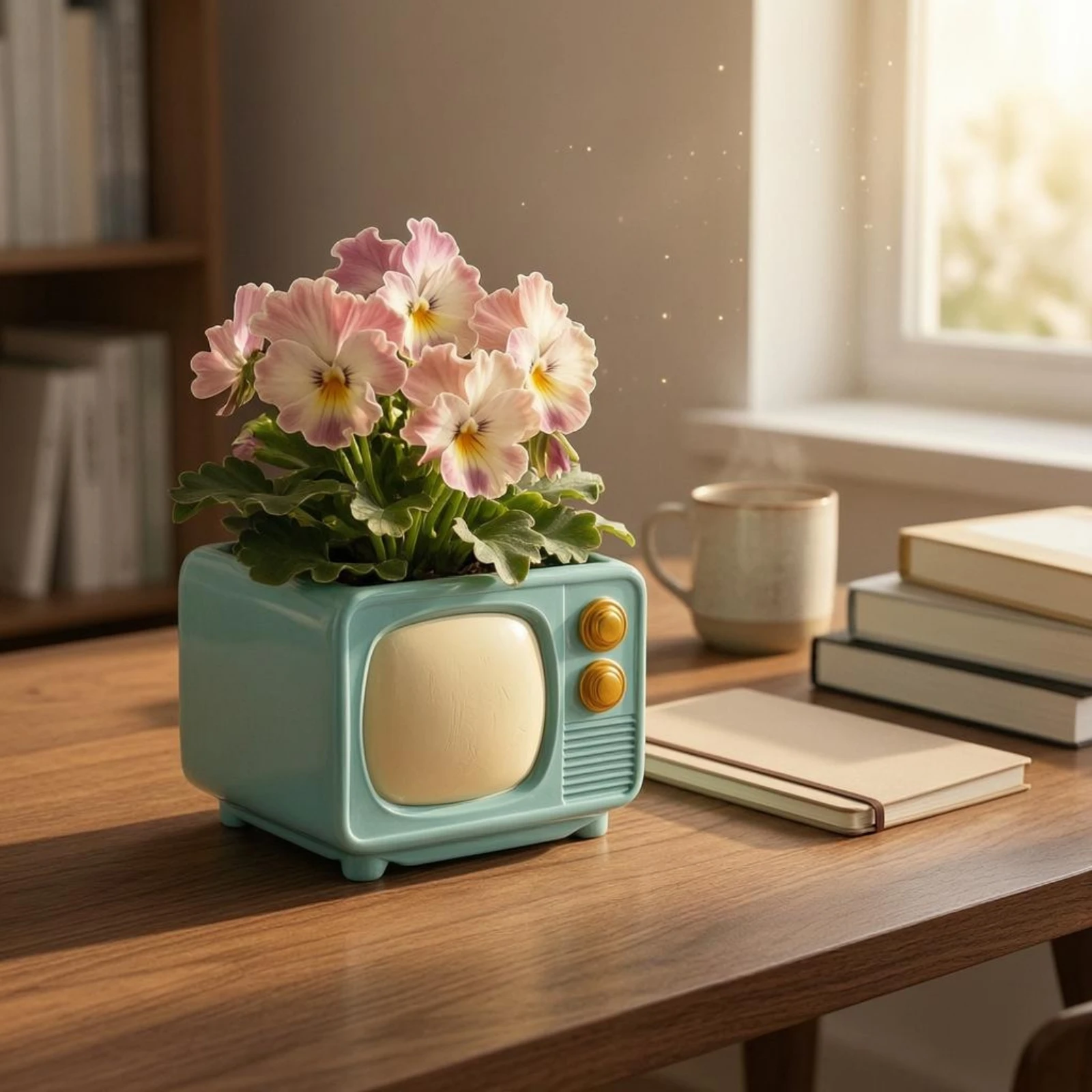 Resin Planter Indoor Outdoor Tabletop Planter Succulent Pot Lightweight Garden Decor Weather-Resistant