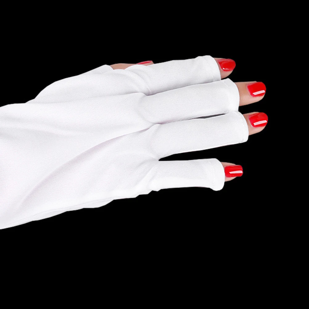 

Uv Shield Gloves Anti-Radiation Manicure Nail Art Hand Protector For Uv Gel Lamp Half Finger Elastic Gloves For Women