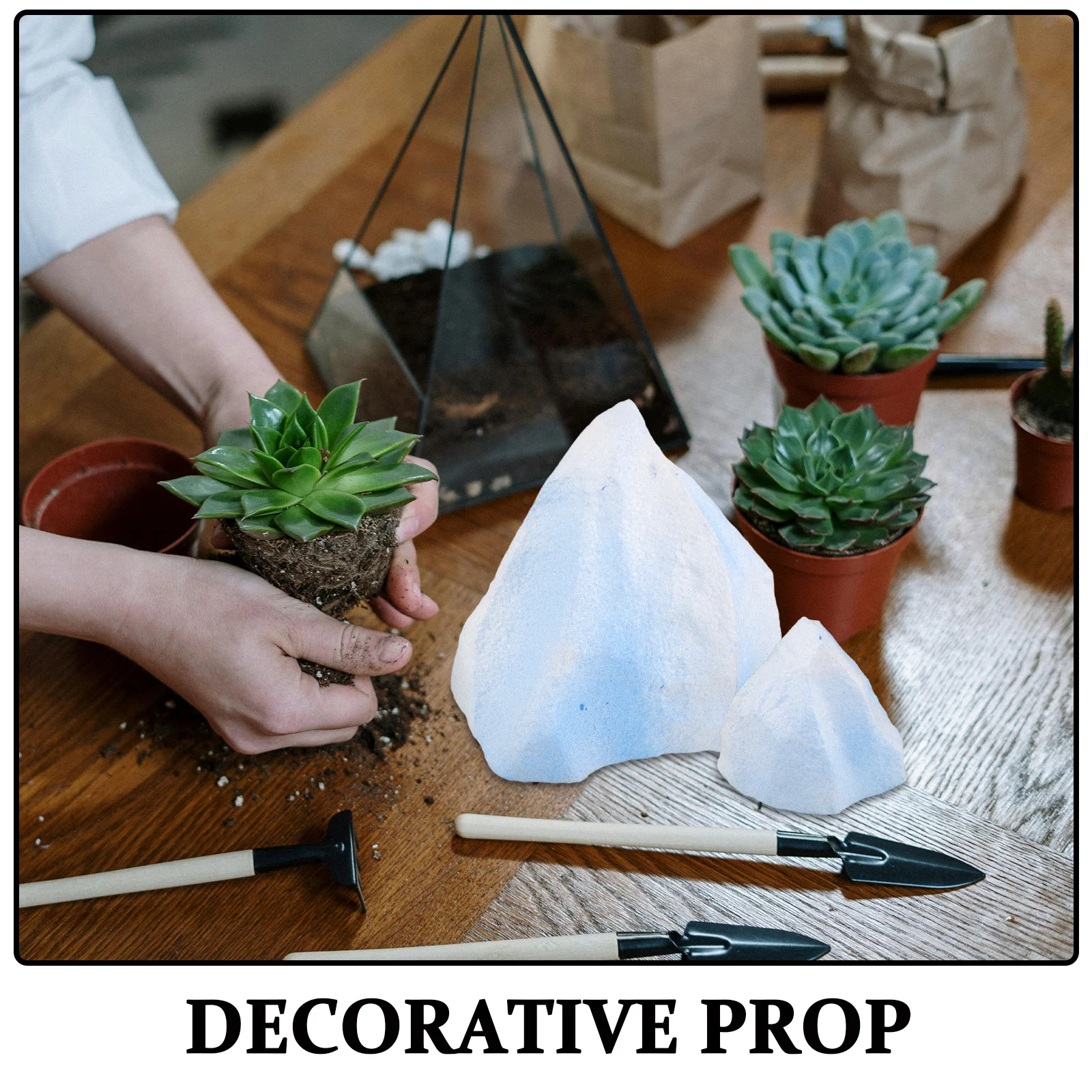 2Pcs Simulated Iceberg Ornament Foam Fake Ice Landscape Home Decor Aquarium Tabletop Prop Ice Model Simulated Iceberg