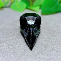 Black Obsidian Crow Skull Crystal Natural Stone Quartz Stone Minerals Home Decoration Reiki Halloween Decoration Gifts Energy