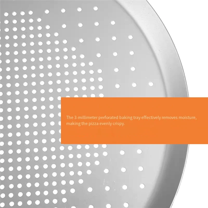 

ABKP-Set Of 2 Round Pizza Baking Trays 25.5 Cm Diameter Anodised Non-Stick Coating,Pizza Oven Tray,1.5 Cm Height