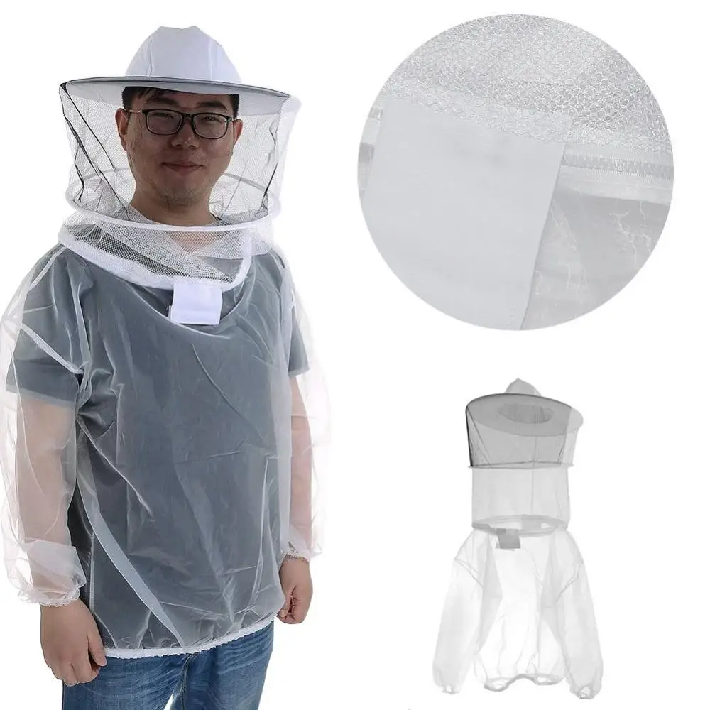 Hat Mesh Smock Beekeepers Beekeeping Anti-Bee Half Body Protective Clothes Transparent Breathable Anti Bite Beekeeping Top