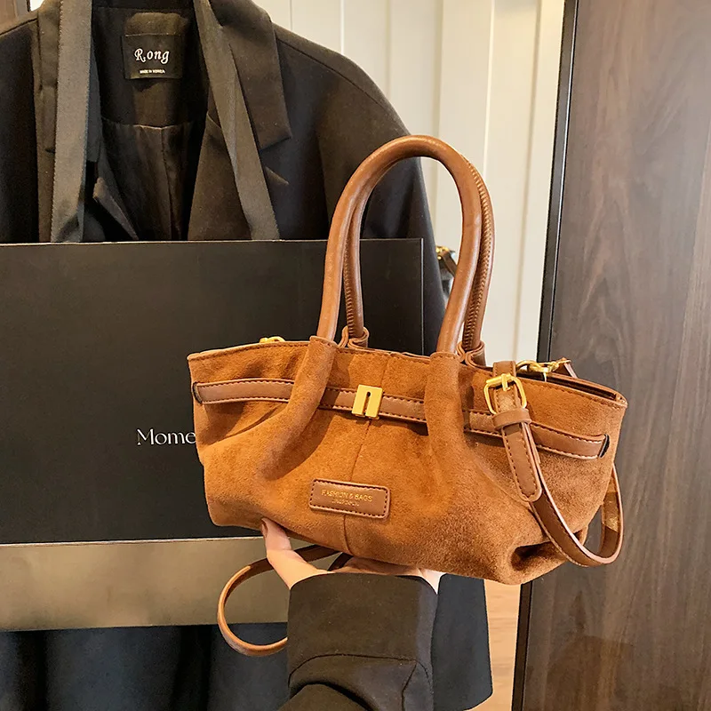 

Винтажная сумка через плечо осень-зима 202, нишевая сумка с верхней ручкой для женщин, модная сумка через плечо, минималистичная сумка «день-ночь»