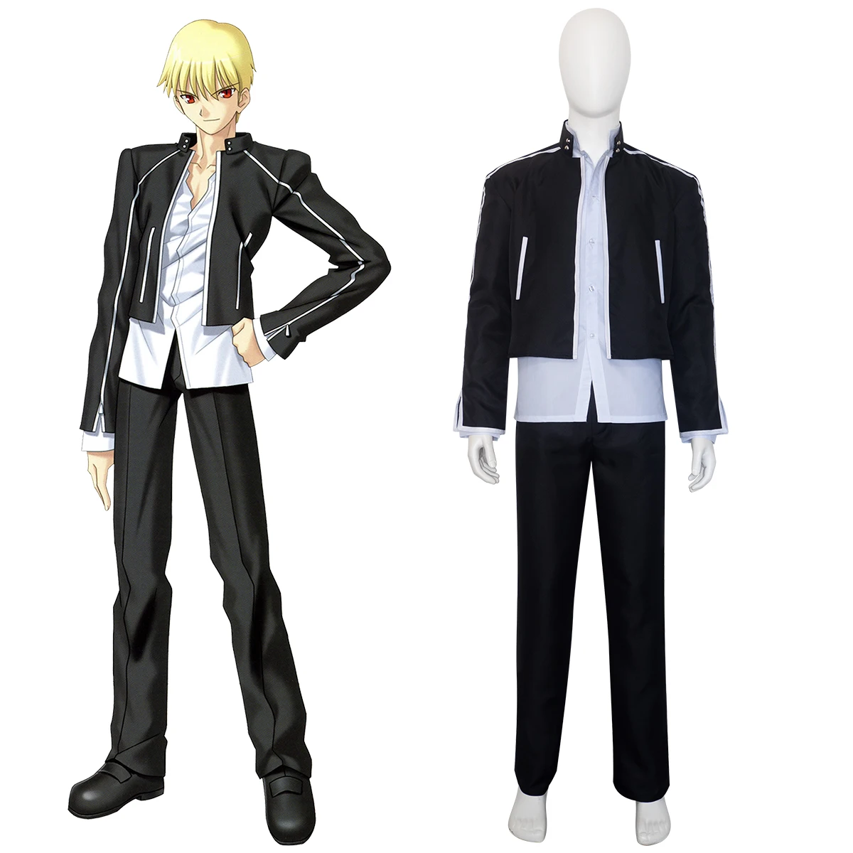

Fate/stay night Archer Gilgamesh Cosplay Costume Anime Black Casual Outfit