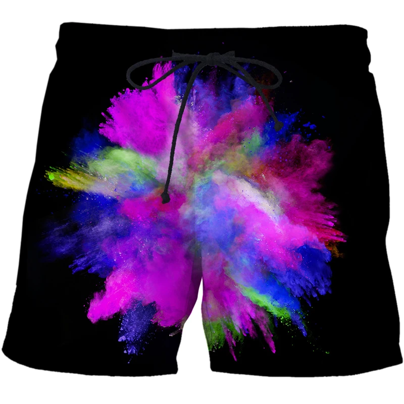 Men's Shorts Fashion Beach Pants 3D Printed Speckled Tie Dye Pattern Sports Men Women Lovers Hip Hop Street Casual Shorts Male