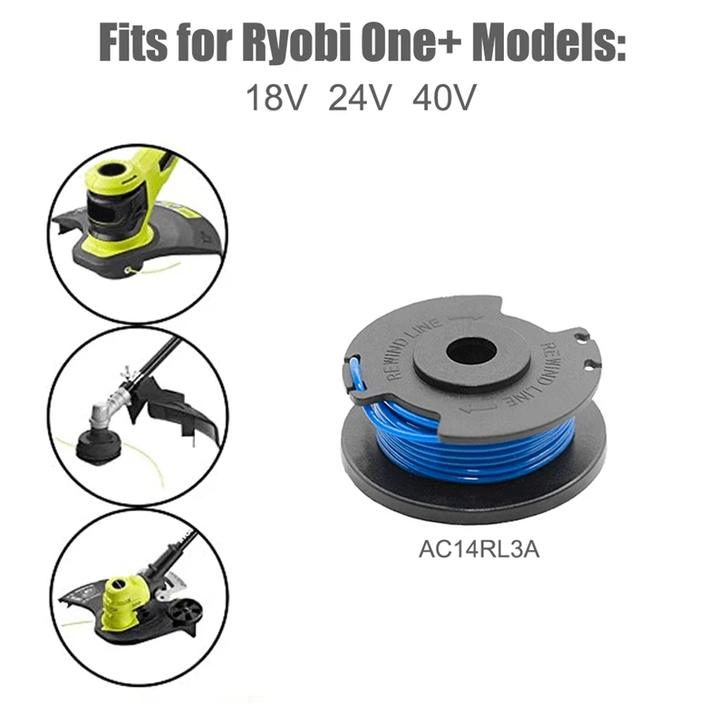 6 Pack Replacement Spools For Ryobi One+ AC14RL3A 18V 24V 40V Cordless Trimmers, Weed Eater String Auto-Feed