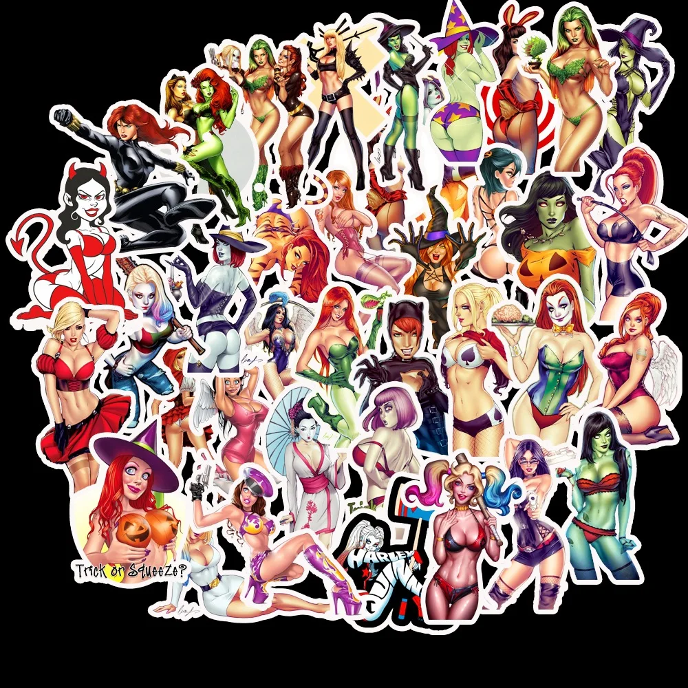 50pcs Sexy Beauty Devil Demon Girls Stickers Devil Girl Graffiti Stickers for DIY Luggage Laptop Skateboard Bicycle Stickers