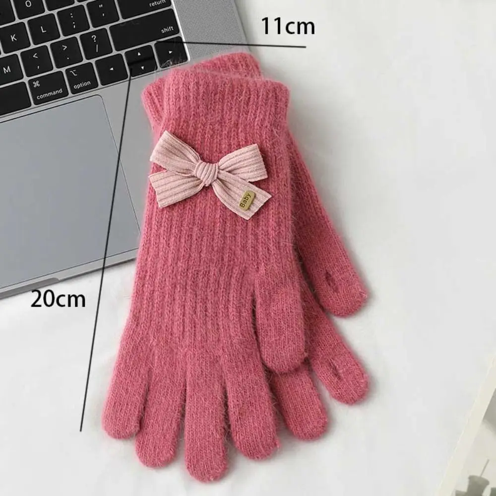 قفازات شعر أرنب عصرية سميكة مبطنة بالصوف قفازات دافئة مريحة ودافئة كاملة الأصابع للنساء #6