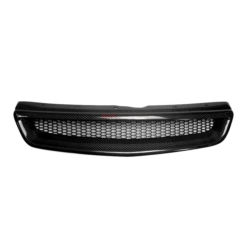 

For Honda Civic EK99-00 R-Type Carbon Fiber Front Engine Grille With Heat Dissipation Grid in Front Bumper