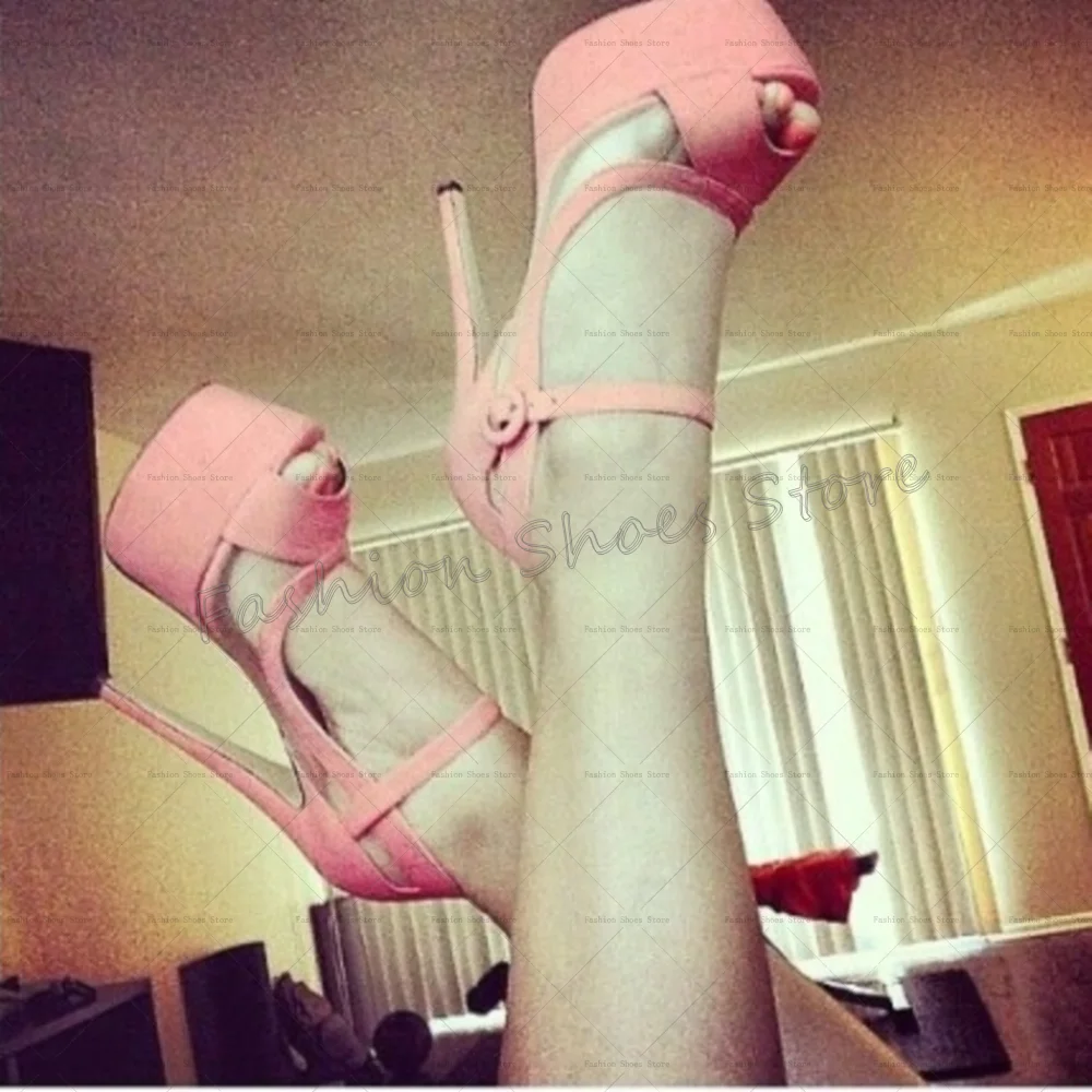 

Pink Peep Toe Platform Sandals Hollow Out Thin High Heels High Heel Shoes for Women Fashion Heels 2025 New Zapatos Para Mujere