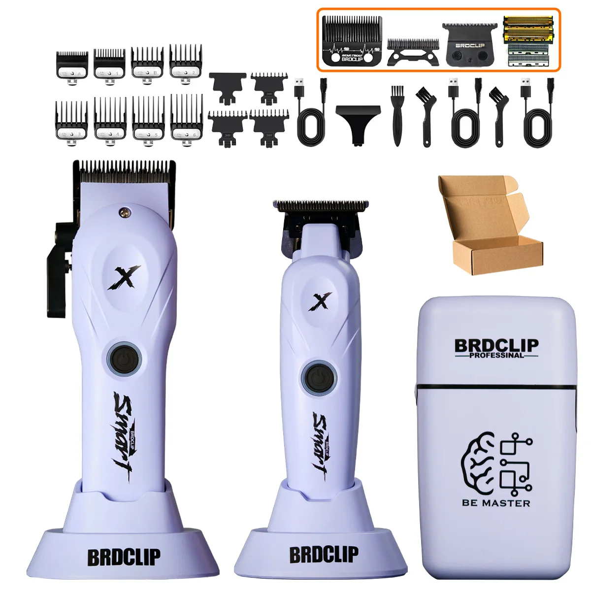 BRDCLIP 108 109 609 Paars Kapper Professionele 8800 RPM 4500 mAh Tondeuse 10000 RPM Salon Elektrisch Scheerapparaat 7700 RPM Tondeuse