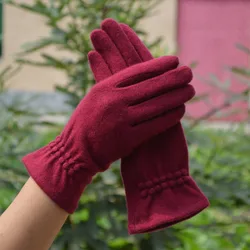 Guanti touch screen antivento vintage sottili e sottili in lana e cashmere da donna, guanti caldi invernali con dita intere, casual all'ingrosso