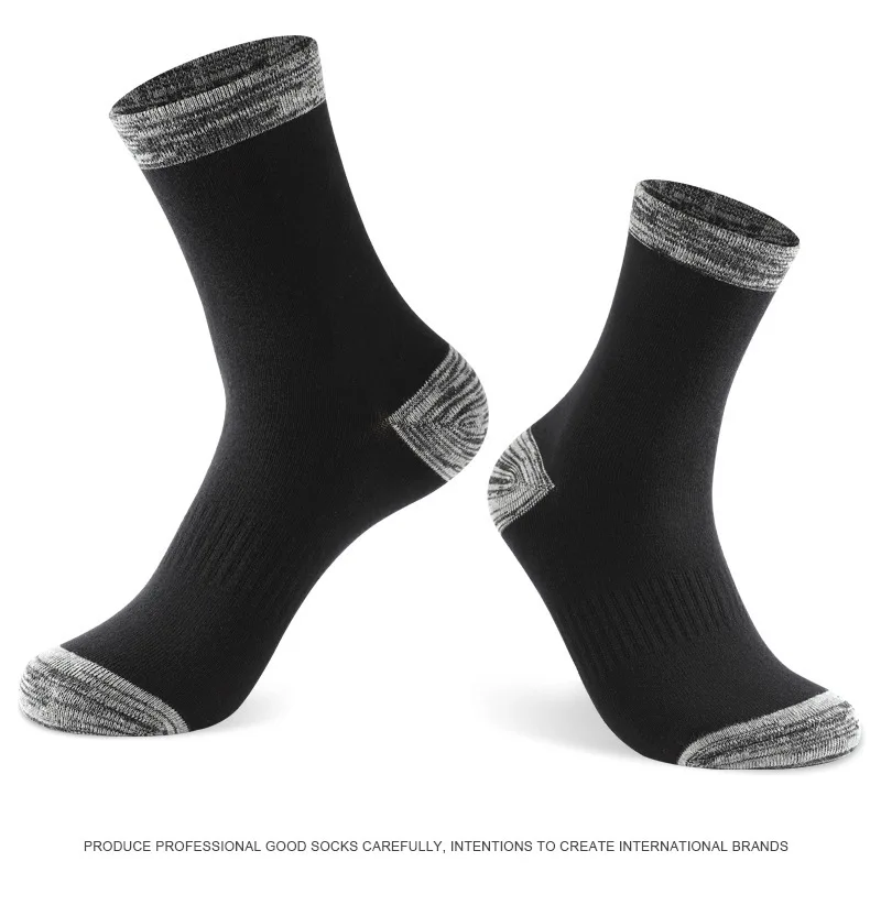 6 Paare/los männer Sportsocken Herbst Winter 100 % Baumwolle Laufen Schwarz Sport Wandern Socken Schwarz Weiß Grau Männliche Lange Röhre socken – Detail 10