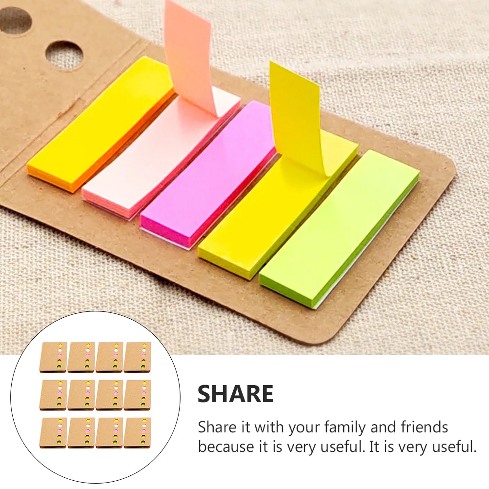 

12 Pcs Colorful Label Index Stickers Marking Gift Marker Writable Page Tabs Guiding Tags Kraft Paper