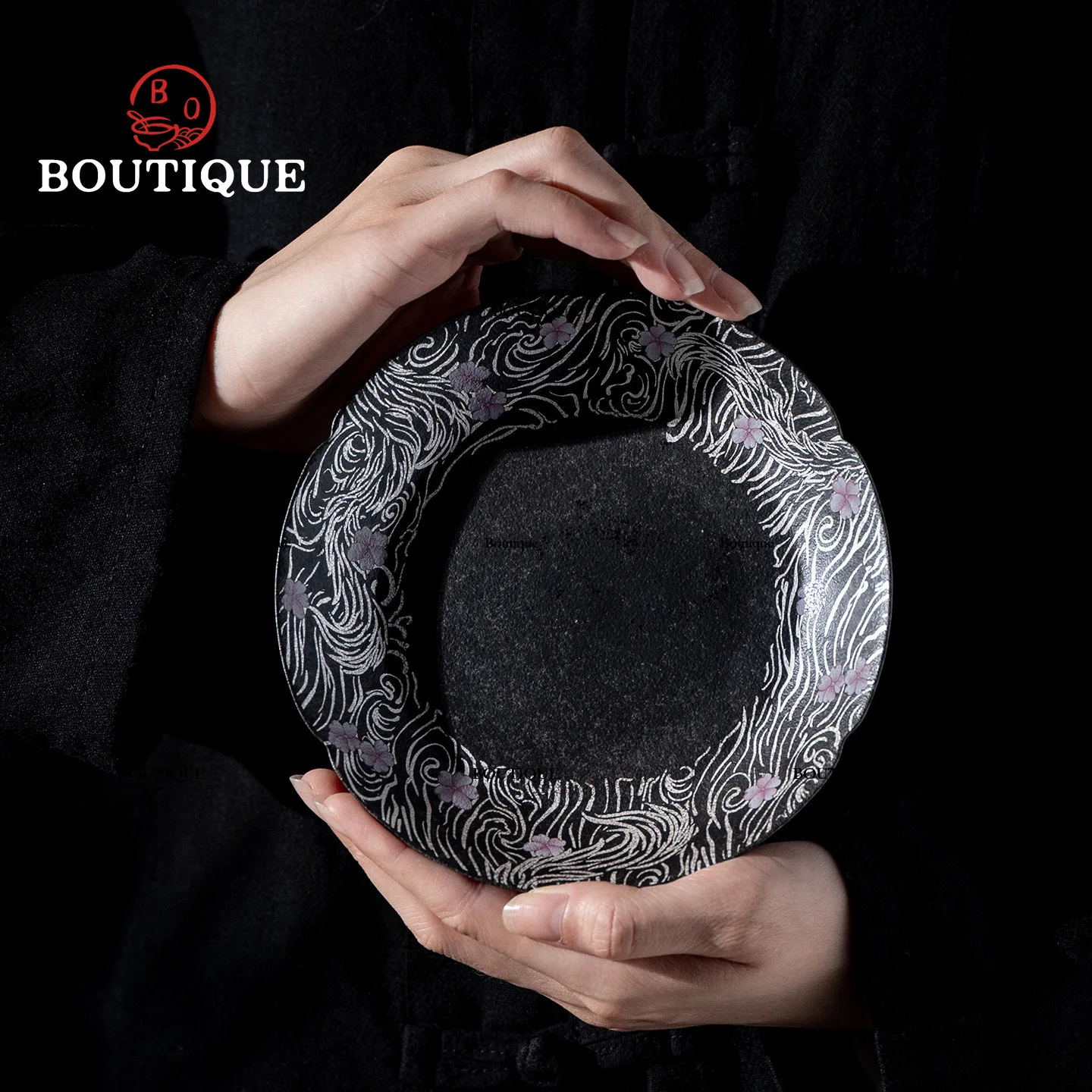 nine-tailed-fox-tea-tray-old-clay-tray-silver-ceramic-tea-board-chinese-retro-kung-fu-tea-set-teaware-dishes-large-plate-tool
