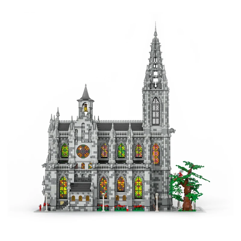 MOC Classica Medievale Modulare Cattedrale Architettura Tecnologia Personalizzata Building Blocks Modello Mattoni Fai da Te Ragazzo Giocattoli Regalo di Natale