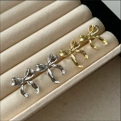Design Sweet and Cool Style Bow Knot Stud Earrings Women's Simple Elegant Metal Jewelry Gifts Dropshipping