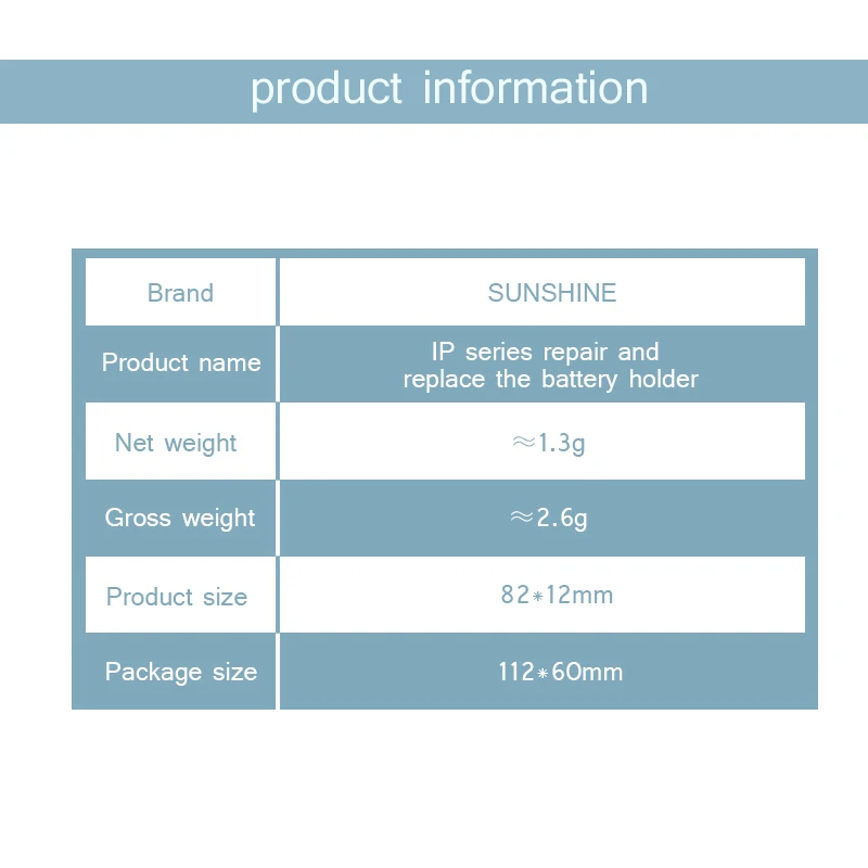 Sunshine IP Series Repair and Replace the Battery Holder Applicable to SS-908B Battery Contact Seat Replacement for IP6-14PM