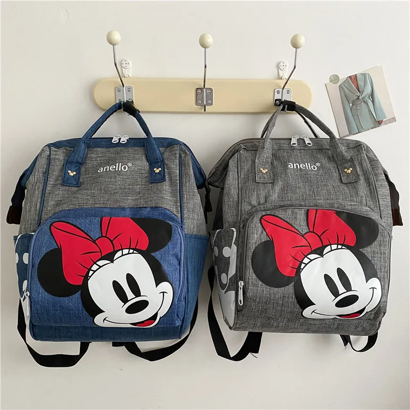 MINISO Disney 2023 New School Bag Female Cartoon Mickey Print Cute Backpack Going Out Convenient Large Capacity Mommy Bag