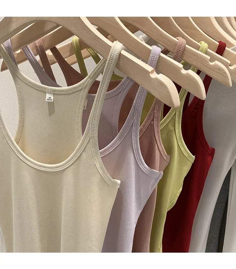 Layering Outerwear Tees 2026 Sommer Y2K Hot Girl Gestricktes Geripptes Damen-Camisole Figurformendes Ärmelloses Tanktop – Detail 10