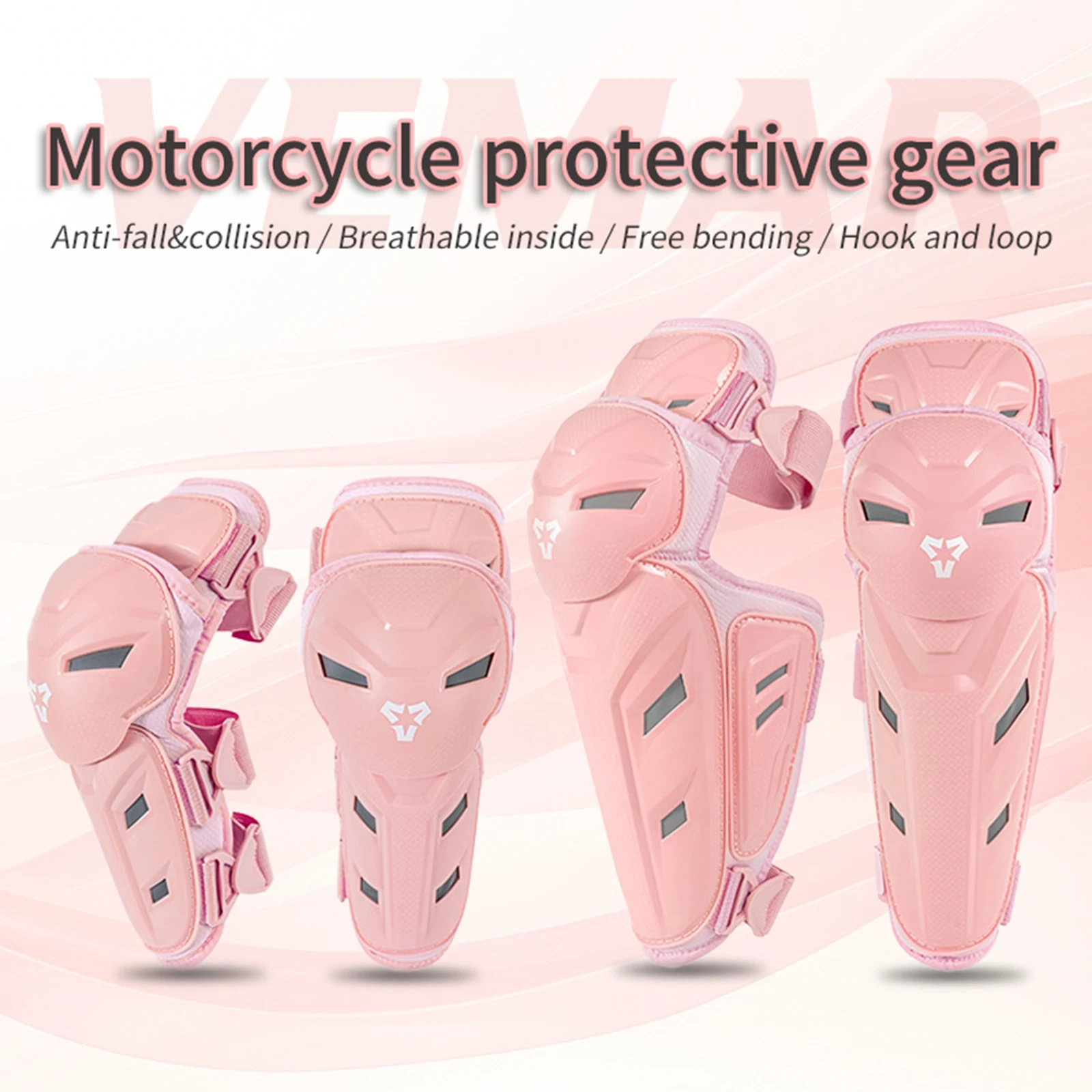 

4 шт./компл., защитное снаряжение для мотоцикла, наколенники и налокотники, розовые M/L, женские наколенники для мотокросса, внедорожные наколенники для горного велосипеда, налокотники