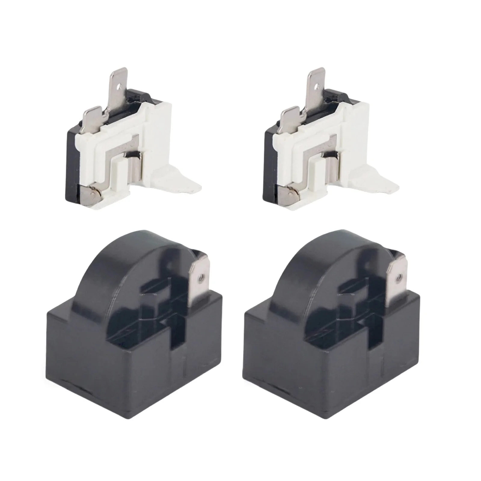 Kit de 4 Relés de Arranque PTC de 15 Ohmios + Protector de Sobrecarga de 1/4HP para Refrigerador, Congelador, Compresor, Mini Nevera