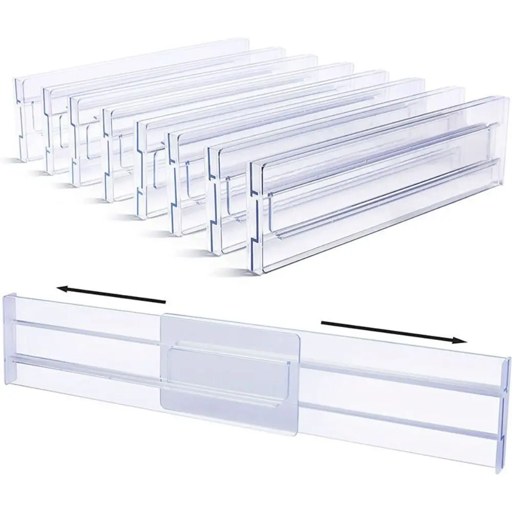 1/2/3Pcs Drawer Dividers Organizer Adjustable Cabinet Storage Clothes Drawer Organizer ABS Clear Drawers Separators Kitchen Tool