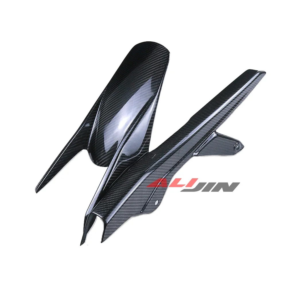 100% ريال جاف ألياف الكربون هدية لهوندا CB650R CBR650R 2019-2023 دراجة نارية الخلفية سلسلة غطاء قطعة من نسيج واقي من الطين الإطارات المعانقة