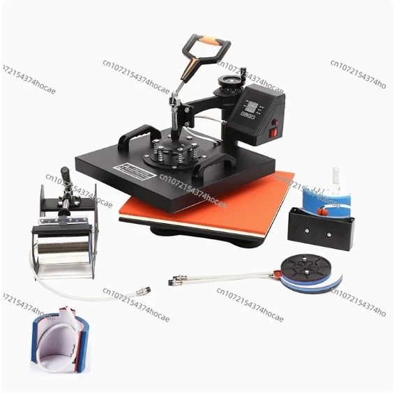 2In1 Heat Press Machine 38*38CM Multifunctional 360 Degree Swing-Away Digital Sublimation Printer Transfer DIY T-shirt Cap