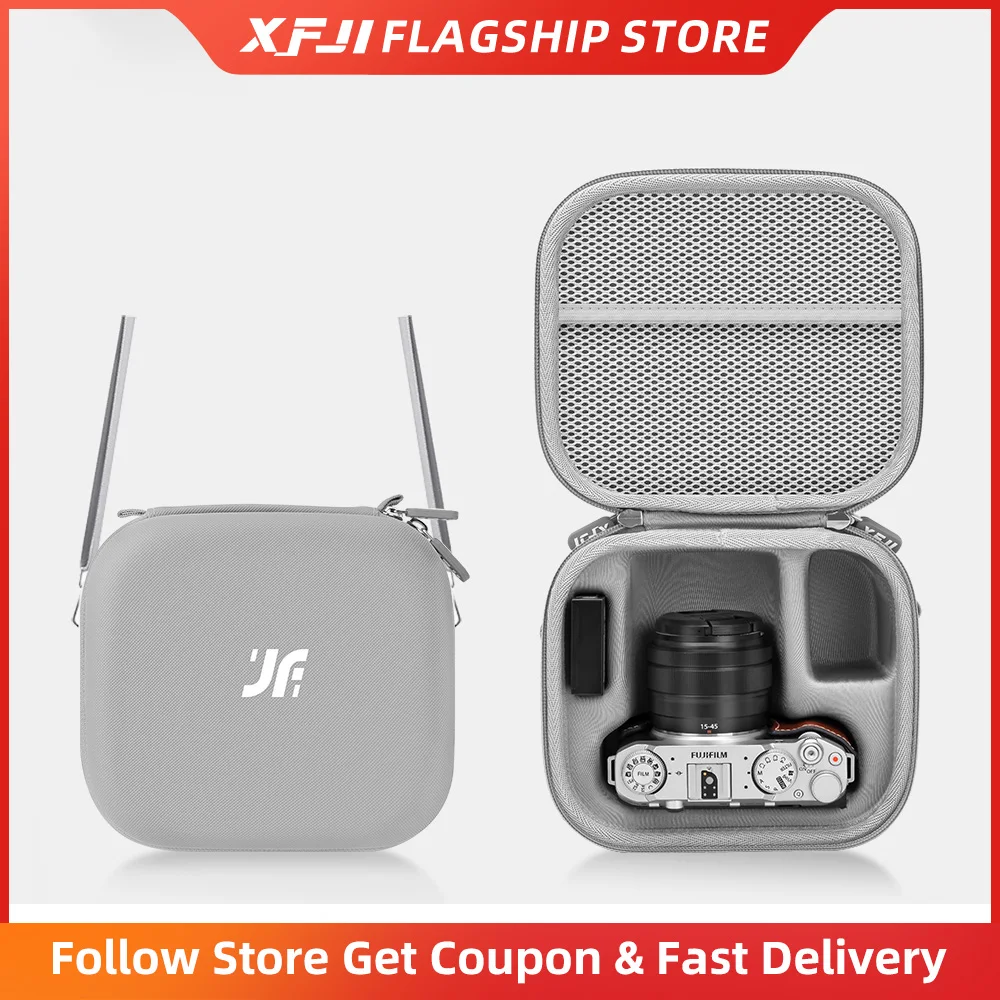 Estojo de Transporte XFJI para FUJIFILM X-M5/X-T50/X-T30, Bolsa Organizadora de Armazenamento, Bolsa de Ombro em PU, Estojo Portátil para Acessórios de Câmera