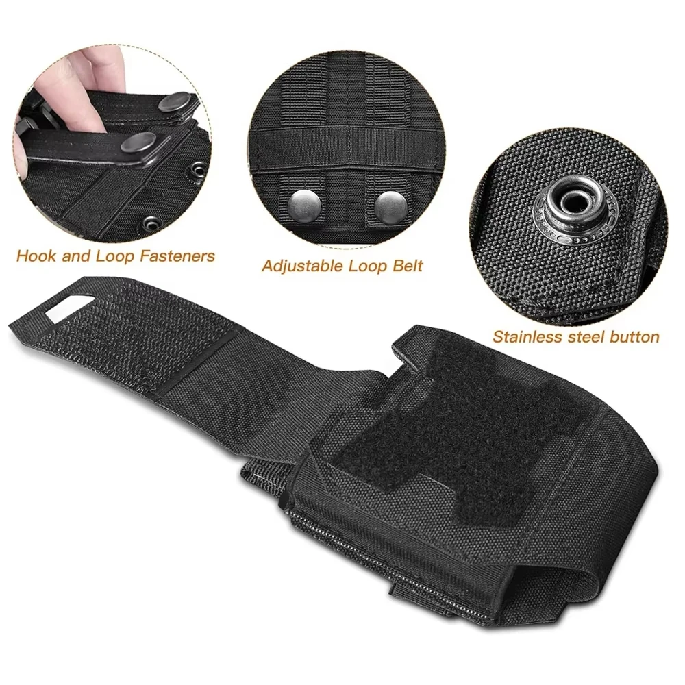 

Molle Handcuffs Pouch - Quick Release Universal Holder for Standard Chain Cuffs Tactical Vest Holster Case