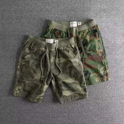 Mens Cargo Shorts Elastic Waist Camo with Draw String Short Pants for Men Camouflage Green Designer Comfortable Clothing Y2k New