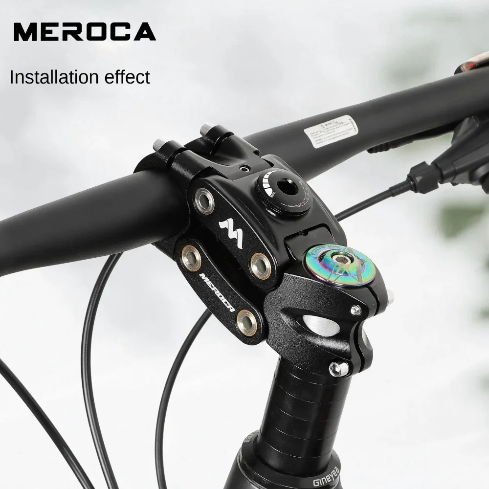 MEROCA Damping Bicycle Stem 90mm Handlebar Riser Four Links Stem Bike Suspension Stem Shock Absorbing Aluminum Alloy