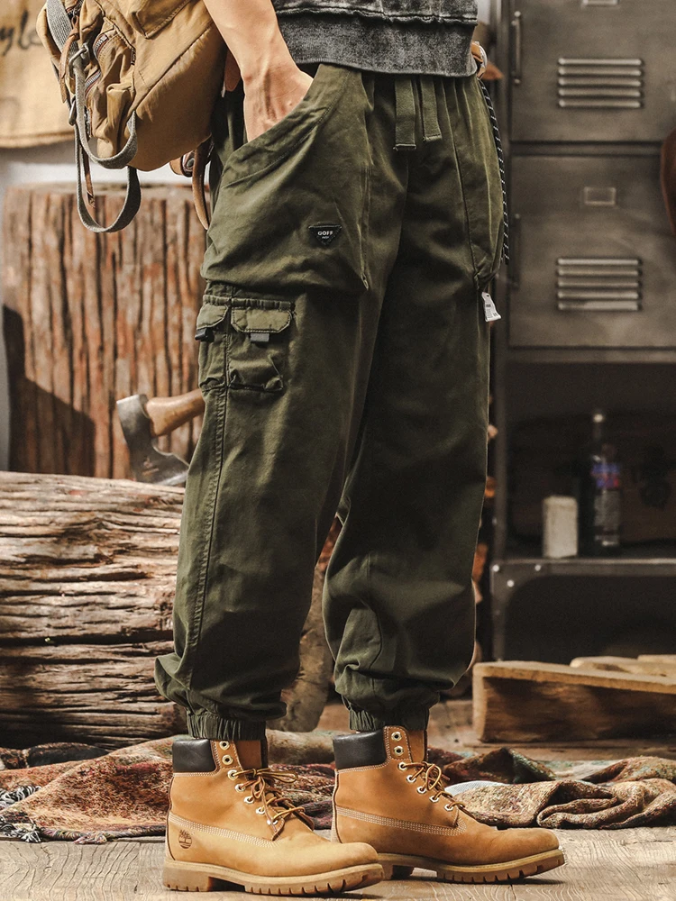 

Американская ретро военная рабочая одежда, брюки, мужские свободные широкие брюки, модный брендовый осенний уличный охотничий костюм, повседневные брюки