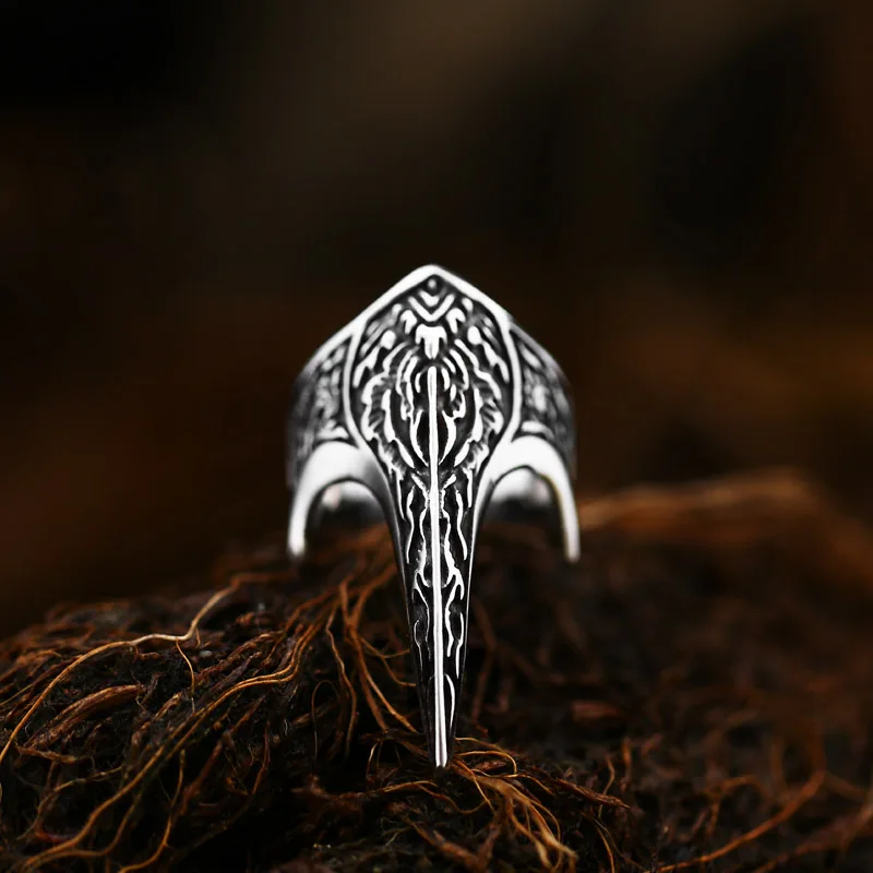 steel soldier vintage Punk olecranon viking amulet  Ring men Stainless Steel personality exqusite 316l steel Jewelry Ring